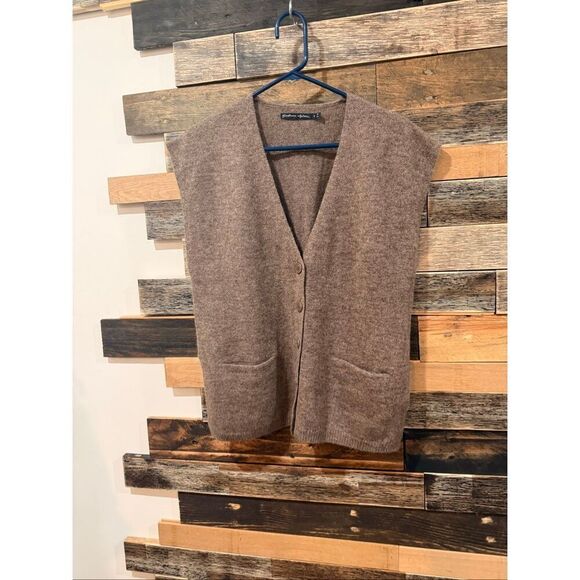 Gudrun Sjoden brown soft wool b button front vest size Small - Picture 2 of 8